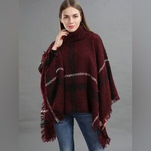 Women’s Turtle Neck Sweater Poncho